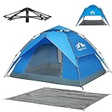 Night Cat 2-3 persoane Corturi pop-up instantanee cu prelată pentru amprenta Configurare ușoară Cort de camping cu Rainfly Strat dublu impermeabil Mecanism hidraulic automat