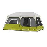 CORE Instant Cabin Cort |  Cort de familie cu mai multe camere cu buzunare de depozitare pentru accesorii de camping |  Cort de tip pop-up portabil mare pentru configurarea taberei de 2 minute |  Capacitate 9 persoane, 14' x 9'